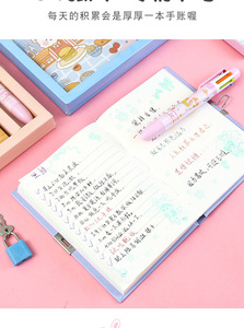 Carnet de notes de dessin animé mignon avec stylo à bille de 6 couleurs - Product Image 2