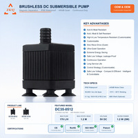 Mini pompe à eau CC sans balais 12V 200L/H IP68 silencieuse submersible micro-pompe pour aquarium, fontaine, système solaire OEM ODM