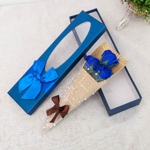 Bouquet De fleurs artificielles, écrin cadeau avec 3 roses pour journaux, 24/lot, fausses fleurs, pour un mariage - Product Image 5