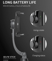 Nouveau stabilisateur portable Q08 2026 avec perche à selfie pliable, trépied dissimulé et télécommande sans fil à 360 degrés pour appareil photo