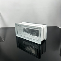 Bloc de verre décoratif creux allongé à double face effet cristal de glace pour la décoration murale intérieure commerciale moderne