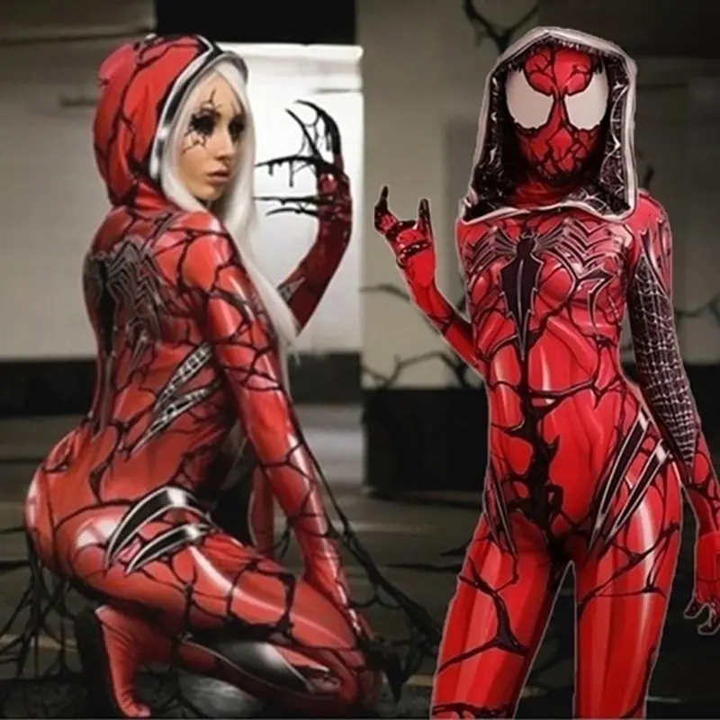 Gambar 3D Laba-laba Gwen Kostum Lycra Spandeks untuk Halloween Cosplay Setelan Laba-laba Wanita untuk Kostum Anak-anak