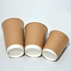 Kingwin Custom 16 Unzen 12 Unzen biologisch abbaubare Pla beschichtete Einweg-Kaffee papier becher für heißes Getränk