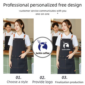 Ánh nắng mặt trời chất lượng cao bền chéo trở lại vải cotton BIB làm việc tạp dề người đàn ông Phụ Nữ Nhà bếp cà phê cửa hàng nghệ sĩ làm việc nhà - Product Image 3