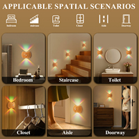 Lumières Murales LED Modernes Intelligentes pour Décoration d'Intérieur, Veilleuses Néon RGB Rechargeables USB Sans Fil à Détecteur de Mouvement Magnétique pour Escaliers et Chevet