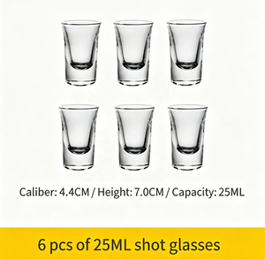 Ensemble de verres à shot à fond épais de 25 ml, lot de 6 verres à shot transparents durables pour bar commercial, restaurant de sushis, vente <span class=keywords><strong>en</strong></span> <span class=keywords><strong>gros</strong></span> - Product Image 6
