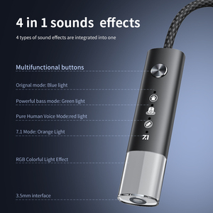 Adaptateur audio musical 4-en-1 Effets sonores |   Mode Bass HiFi/Voix Pure & Lumière RVB (<span class=keywords><strong>Interface</strong></span> 3,5 mm) - Product Image 6