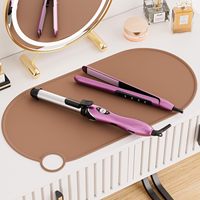 Tapis de maquillage en silicone, tapis protecteur de coiffeuse résistant à la chaleur, grand tapis antidérapant pour fer à boucler, tapis pour outils chauffants, tapis de coiffeuse
