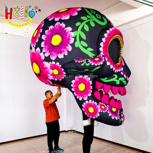 Tête de squelette géant gonflable en plein air éclairé <span class=keywords><strong>marionnette</strong></span> gonflable rose halloween - Product Image 1