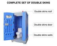 Unité de toilettes et de douche portables à double couche en plastique, salle de bain extérieure mobile, toilettes mobiles pour les événements en plein air et publics