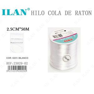 ด้ายเย็บผ้า ILAN หางหนู ขนาด 2.5 ซม. ยาว 50 ม. สีขาว - Product Image 1