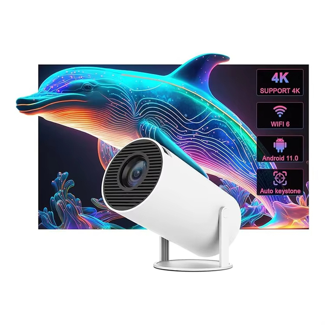Hy300 Pro Mini Projector LED 720P Android 11 Dual Band WiFi6 350 Lumens Portable Home Theater