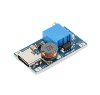 HW-183B MT3608 DC-DC Modul Penguat Tegangan yang Dapat Disesuaikan Input Tipe-C 2A Konverter Daya Step-up 2V-24V ke 5V-28V
