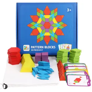ब्लॉक संलग्न Suppliers-पैटर्न ब्लॉक आकार अनुभूति क्लासिक खिलौना बच्चों प्रारंभिक शिक्षा खिलौना रंगीन लकड़ी के बच्चों के शैक्षिक 155pcs आरा पहेली