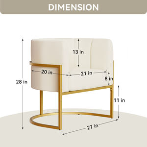 Luxury Modern Tufted Accent Armchair High-Virgin Cotton Upholstery Gold <b>Metal</b> Frame Multifunctional Home Office & Warehouse Use - Product Image 3