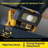 Lampe torche solaire étanche en ABS, lumière puissante, batterie rechargeable, 240-350 lumens, lampe de travail portable multifonction pour l'extérieur