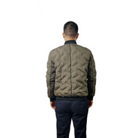 Blouson d'hiver pour homme, style bomber, col montant, motif lettres, respirant, fermeture éclair, détails boutonnés, style streetwear, polyester/coton