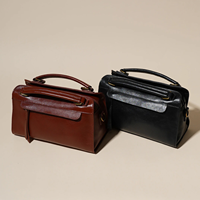 Tas Selempang Wanita Kulit Asli Cokelat, Kapasitas Besar, Model Flap Satchel, Tas Bahu dengan Ritsleting untuk Penggunaan Sehari-hari