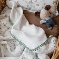 Couverture d'été fine 4 couches en fibre de bambou et coton pour bébés et enfants, idéale pour la sieste en crèche et l'utilisation climatisée, en soie glacée