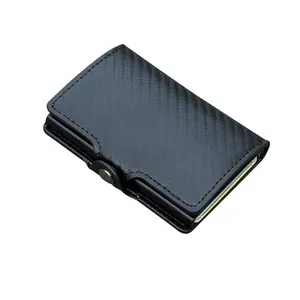 RFID Blocking Smart Card Holder Slim Wallet With PU Leather Pocket Money Clip Minimalist Purse For Coins Cash Business Cards Key