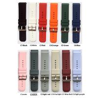 Bracelet en silicone respirant de luxe pour Watch 3/4/ avec boucle en acier inoxydable, compatible avec les bracelets de montre de 16/18/20/22/24 mm