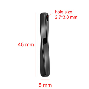 Yeni titanyum çelik bükülen bar anahtarlık kolye kolye süs boşlukları için kişisel gravür takı kolye boşlukları - Product Image 3