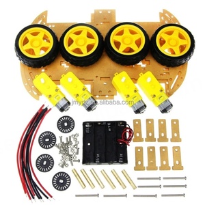 Offre Spéciale Kit Châssis de Voiture Robot Intelligente 4x4 DIY avec Kit de Roues Longues, Moteur TT en Plastique, Pneu et Roue, Moteur à Engrenages à Double Arbre 3-6V - Product Image 2
