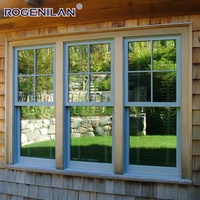 Ventanas Corredizas Verticales de Aluminio con Doble Acristalamiento Estándar Australiano Rogenilan, Vidrio Templado Exterior