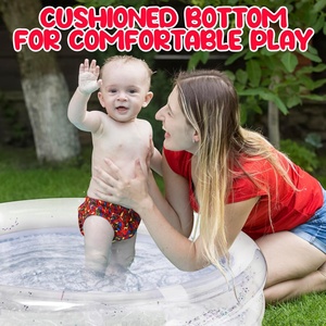 Piscine gonflable transparente et brillante pour enfants et tout-petits avec paillettes argentées, facile à gonfler, petite piscine extérieure - Product Image 4