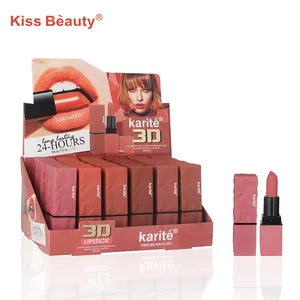 24 ore di lunga durata belle labbra impermeabile colorato vegano impermeabile cosmetico Multi colori rossetto naturale opaco 3D