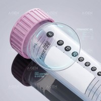 Tube de centrifugation stérile jetable de 50 ml avec bouchon à vis rose à étanchéité renforcée pour l'extraction d'acides nucléiques (biologique)