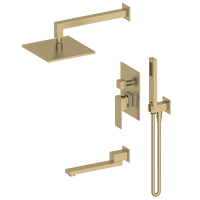 Colonne de douche murale de luxe avec panneau, eau chaude et froide, pommeau de douche pluie, ensemble de douche de salle de bain en laiton CS523