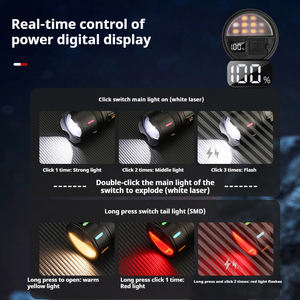 Siêu sáng <span class=keywords><strong>Led</strong></span> mạnh mẽ 30 Wát <span class=keywords><strong>Led</strong></span> 8000mAh pin hợp kim nhôm cầm tay đèn pin với màu vàng và màu đỏ đèn hậu - Product Image 2