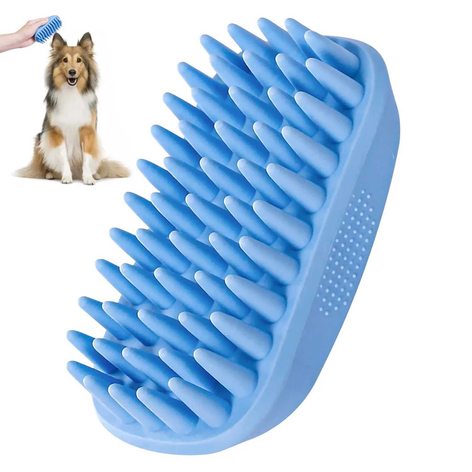 Pincel TPR para banho e massagem de cães, pente curto e longo para cuidar de animais de estimação, com escova e lavagem, shampoo para animais de estimação