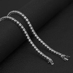 3mm 4mm 5mm Tennis Chain 1 Row Cubic Zirconia <strong>Necklace</strong> 18k Gold Plated Diamond Chain Fine Jewelry <strong>Necklace</strong> - Product Image 4