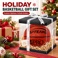 Aiju Ballon de basketball en PU taille 7 avec logo personnalisé, boîte cadeau, ballon d'entraînement professionnel, vente en gros d'usine, ensemble cadeau sportif personnalisé