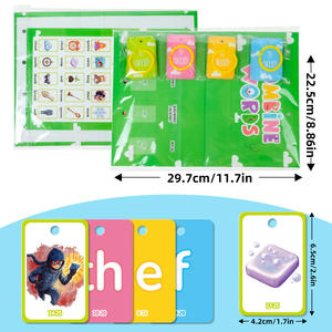 Petit MOQ Vente en gros et au détail Cartes éducatives en carton avec reliure métallique pour l'apprentissage de l'alphabet anglais, 81 images et textes combinés - Product Image 4