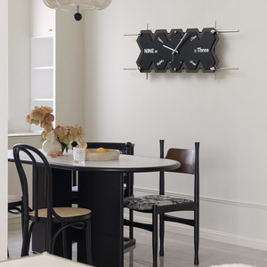 No Drill Modern Wall <b>Clock</b> Irregular Shape Quartz Movement Silent <b>Battery</b> Powered Living Room Art Decor - Product Image 2