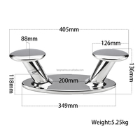 Bouée d'amarrage elliptique en acier inoxydable 316 poli miroir pour pont de yacht et bateau, production en série