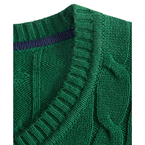 Suéter de Invierno para Hombre, Transpirable, con Patrón de Cable, 100% Algodón, Cuello Redondo, Logotipo Frontal, Producción OEM - Product Image 5