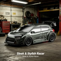 Coche de Derrape RC de Alta Velocidad 1:24 4WD 20KM/H - 2.4GHz, Neumáticos de Derrape Reemplazables, Luces LED, Conos y USB - Juguete de Derrape para Regalo