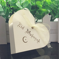 Coeur Design Eid Mubarak Boîte De Bonbons Boîte De Faveur Papier DIY Coffrets Cadeaux Heureux Islamique Musulman al-Fitr Eid Ramadan Décor Articles De Fête