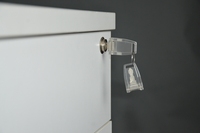 Armoire de classement en bois, haute qualité, 3 tiroirs, 5 roues avec roulette, 2 clés, bureau, rangement de fichiers MDF, socle mobile