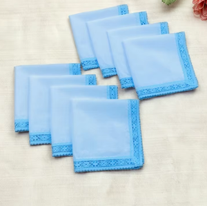 Pochette de mariage brodée de texte personnalisée <span class=keywords><strong>mouchoirs</strong></span> <span class=keywords><strong>en</strong></span> <span class=keywords><strong>tissu</strong></span> doux et respirant grand mouchoir <span class=keywords><strong>en</strong></span> dentelle pour femmes garni de dentelle - Product Image 1