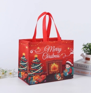Reusable Tote <b>Bags</b> with Handles, Christmas <b>Bags</b> for Gift Wrapping Shopping Xmas Party Supplies - Product Image 3