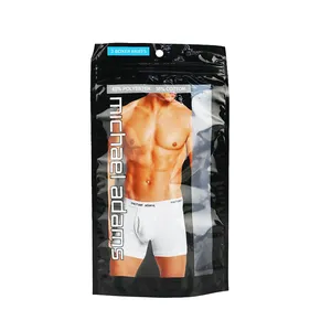 Custom Printing Underwear Packaging Bag Plastic Stand Up Pouch With Zipper Stockings/Towel/Clothes Packaging Bag