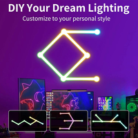 Lampe ciel étoilé Matter, 9 bandes LED RGB, montage mural, modulaire, synchronisation, gradation, contrôle à distance par application, rétroéclairage ambiant