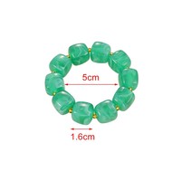 Bracelets perlés épais en résine, bracelet extensible tendance, bijoux de plage d'été, cadeau pour elle, bracelets à perles carrées en acrylique