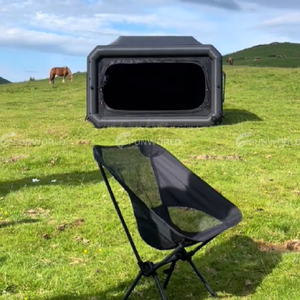 Grande tente de <span class=keywords><strong>camping</strong></span> noire personnalisée, abri gonflable à déploiement rapide, station d'air, pod avec fenêtre et portes en maille - Product Image 1