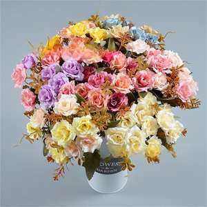 פרחים דקורטיביים סינטטיים נצחיים פרחים, ורדים וצמחים ורדים הסיטונאי קשת אורצ 'יד מקורה אירועים - Product Image 5